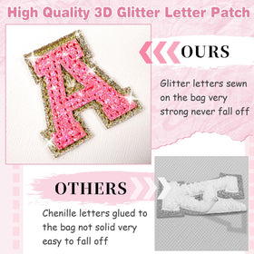 ChaoGreat Small Personalised Initial Patch Makeup Bag with initial patch detail