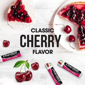 ChapStick Classic Cherry Lip Balm showing texture on a finger