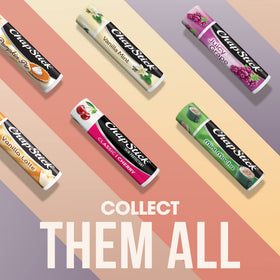 ChapStick Classic Cherry Lip Balm tubes arranged neatly