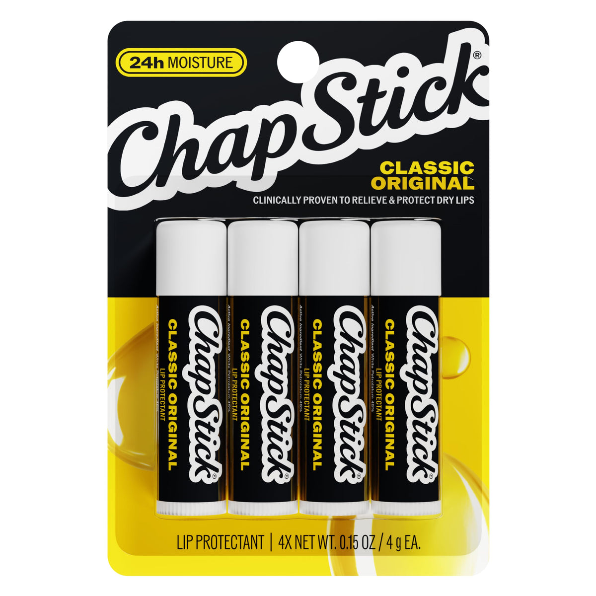 ChapStick Classic Original Lip Protectant 4-Pack front view