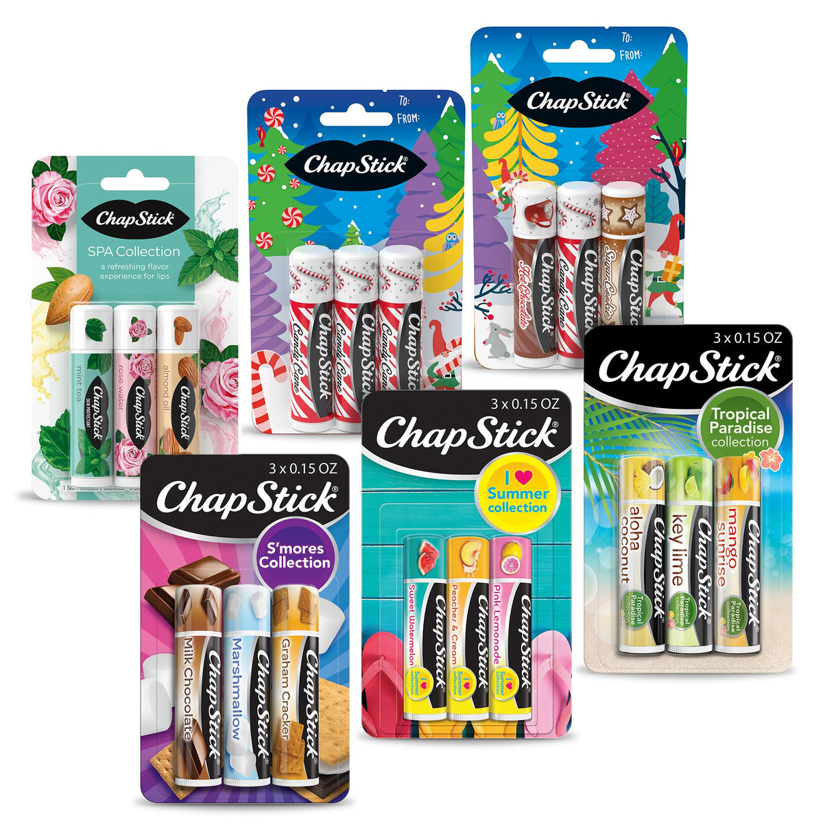 ChapStick Fan Favorites Multi-Pack with six 3-packs of lip balm