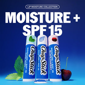 ChapStick Moisture + SPF 15 Lip Balm in a hand outdoors