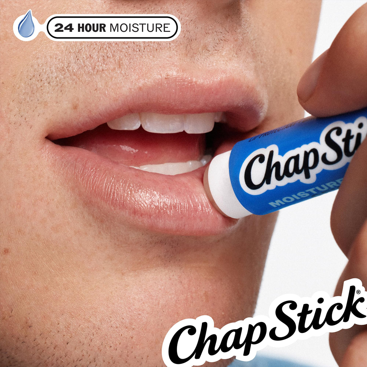 ChapStick Moisture + SPF 15 lip balm on a wooden surface