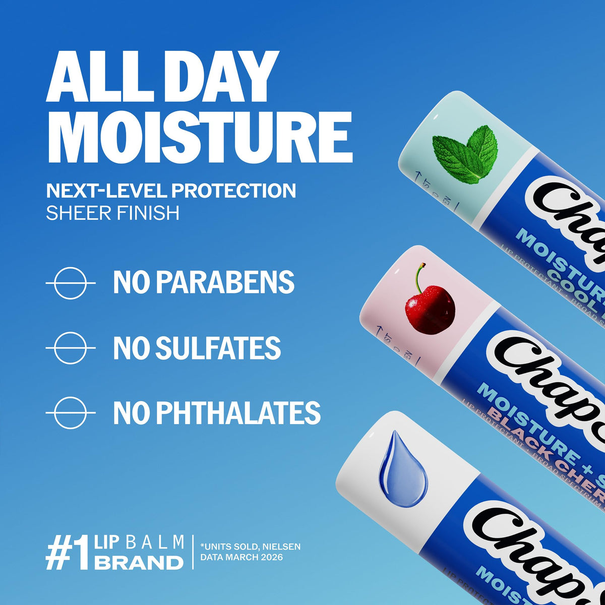 ChapStick Moisture + SPF 15 Lip Balm with sunscreen label