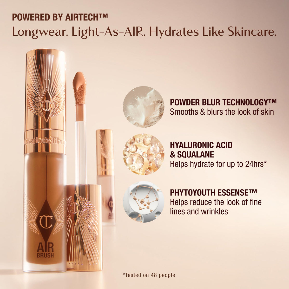 Charlotte Tilbury AIRbrush Flawless Blur Concealer shade range