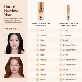 Charlotte Tilbury AIRbrush Flawless Blur Concealer with makeup tools