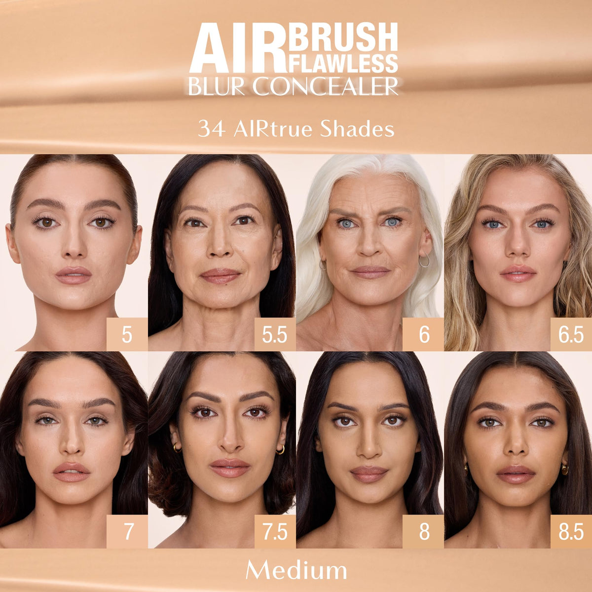 Charlotte Tilbury AIRbrush Flawless Blur Concealer with other makeup products