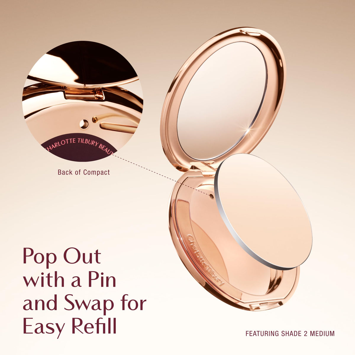 Charlotte Tilbury Airbrush Flawless Finish Blurring Powder application with brush