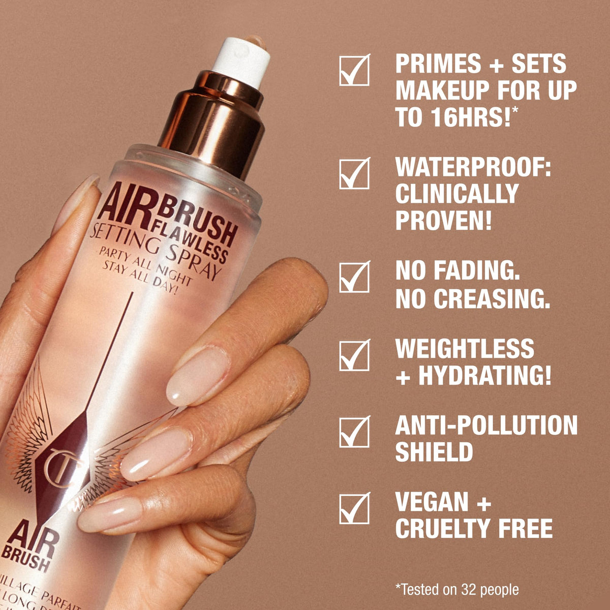 Charlotte Tilbury Airbrush Flawless Setting Spray in lifestyle setting