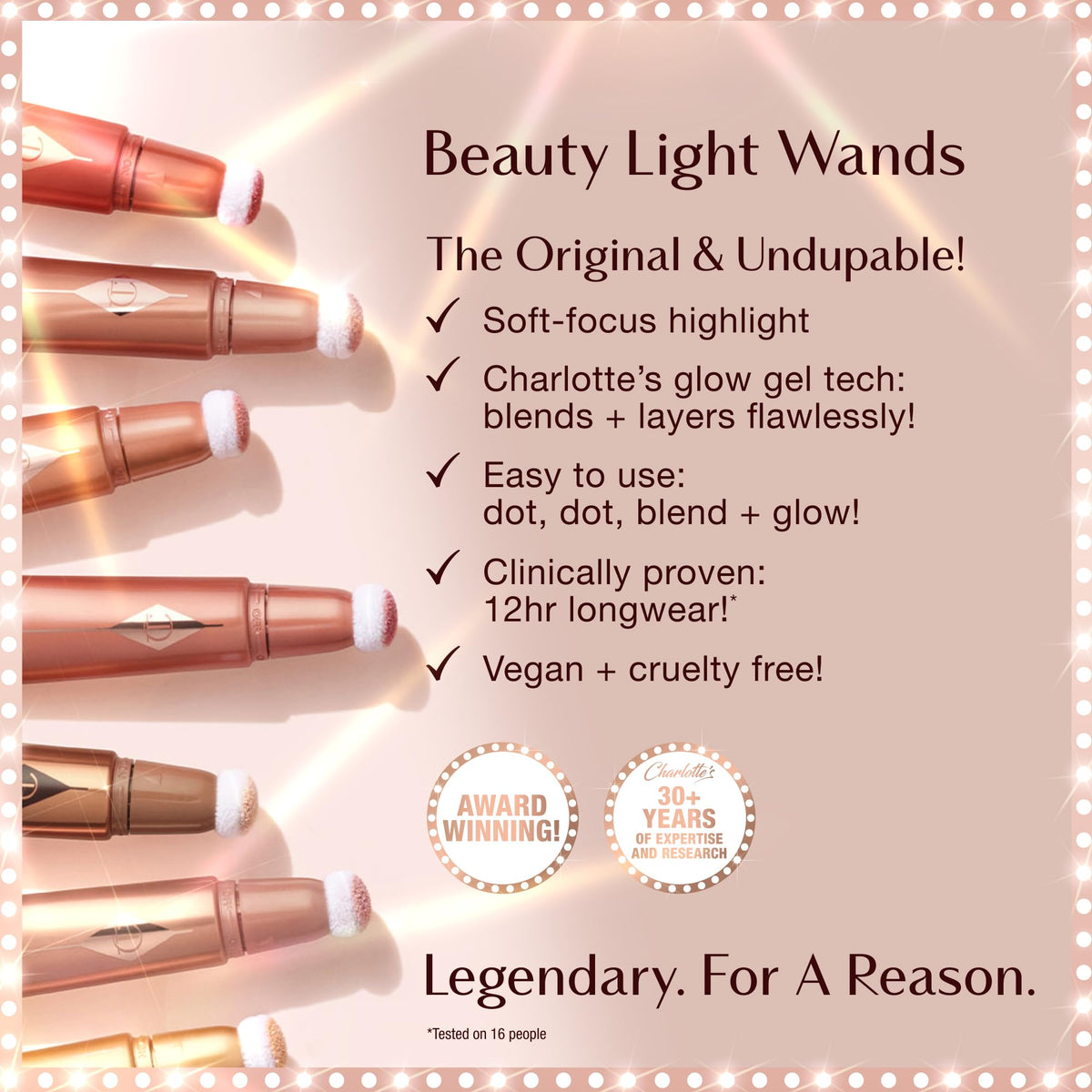 Charlotte Tilbury Beauty Light Wand blended on cheekbones