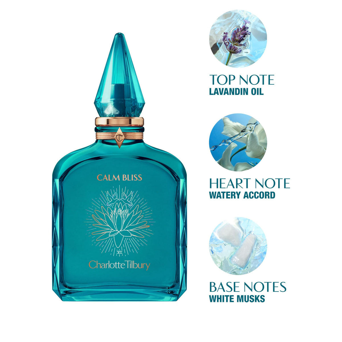 Charlotte Tilbury Calm Bliss Eau De Parfum bottle side view