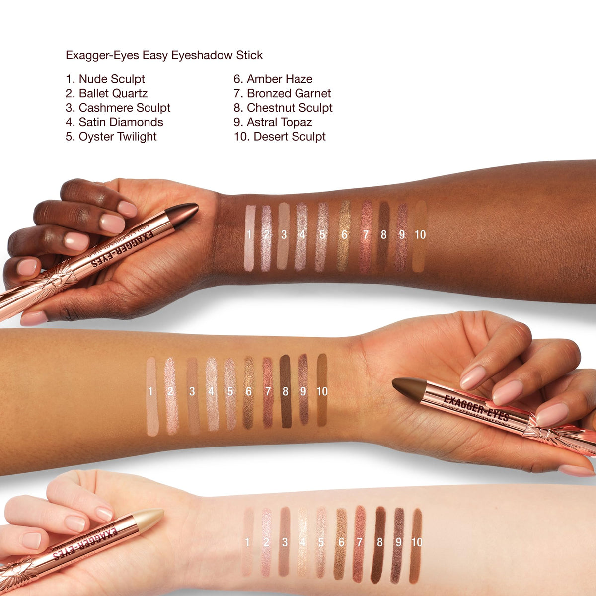 Charlotte Tilbury Exagger-Eyes Easy Eyeshadow Stick in use on model