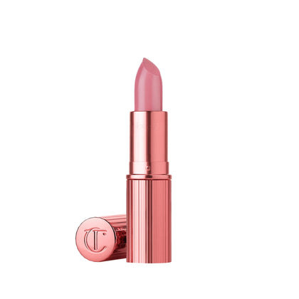 Charlotte Tilbury K.I.S.S.I.N.G Lipstick in pink metallic tube front view