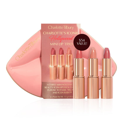 Charlotte Tilbury K.I.S.S.I.N.G Lipstick Mini Trio packaging front view
