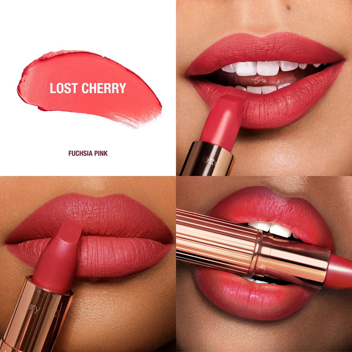 Charlotte Tilbury Matte Revolution Lipstick angled view showing square tip