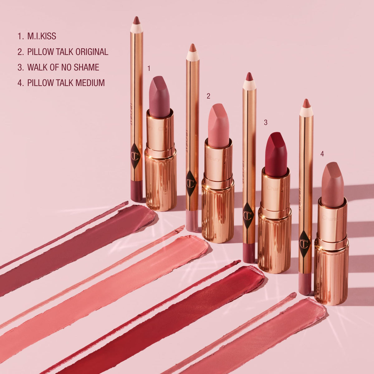 Charlotte Tilbury Matte Revolution Lipstick displayed with other makeup products