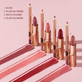 Charlotte Tilbury Matte Revolution Lipstick displayed with other makeup products