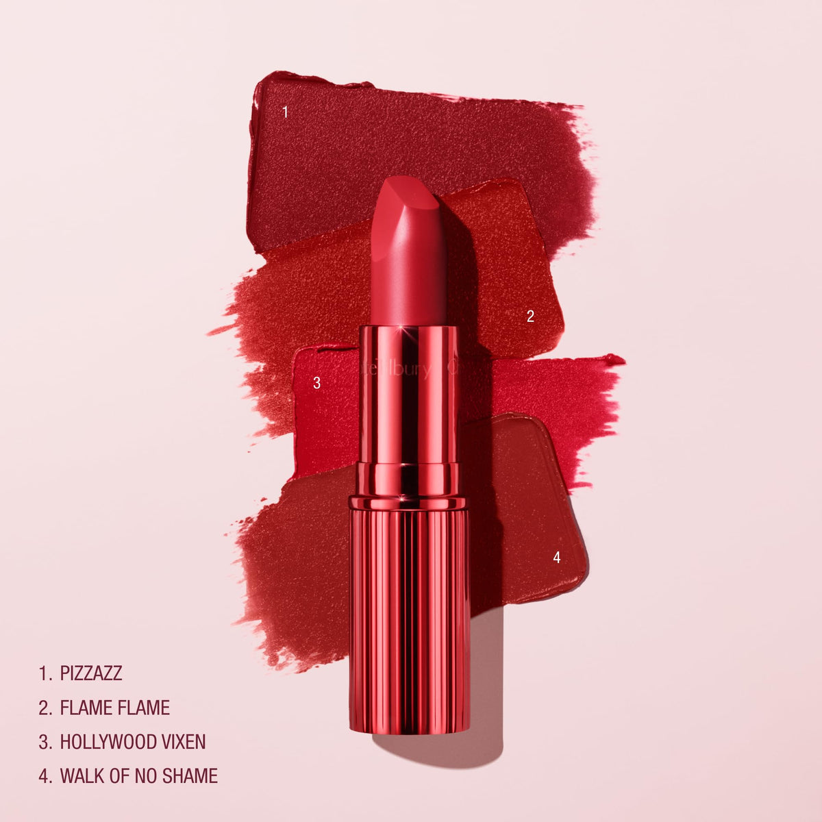 Charlotte Tilbury Matte Revolution Lipstick in a beauty routine setup