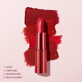 Charlotte Tilbury Matte Revolution Lipstick in a beauty routine setup