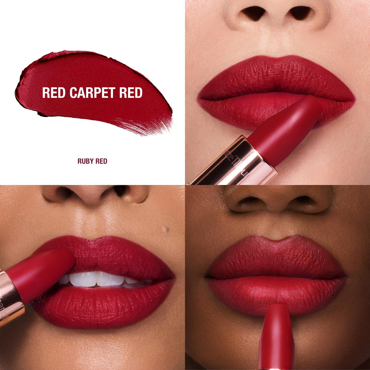 Charlotte Tilbury Matte Revolution Lipstick showing angled square tip