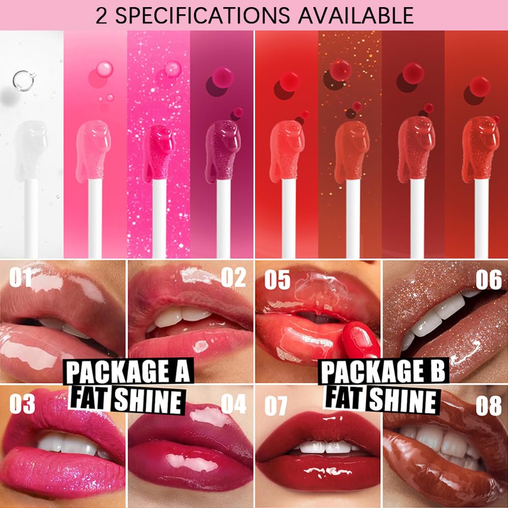 Charm Kiss Lip Oil Gloss Set A+B displayed with other beauty products