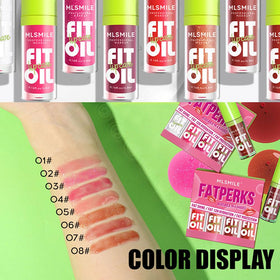 Charm Kiss Lip Oil Gloss Set A+B in use on lips