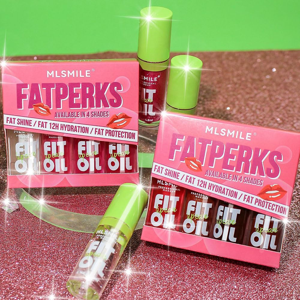 Charm Kiss Lip Oil Gloss Set A+B showing all 8 colours