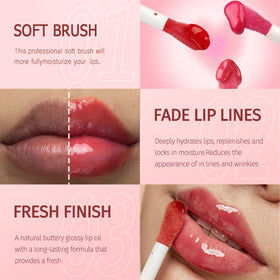 Charm Kiss Lip Oil Gloss Set A+B swatches on skin