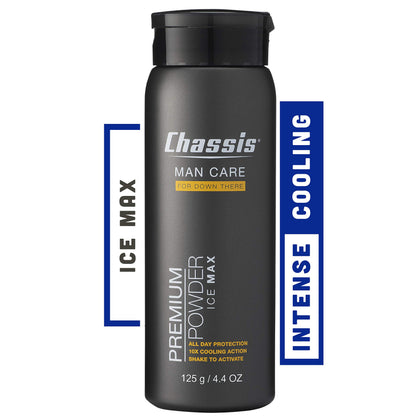 Chassis Ice Max Body Powder for Men front view with packaging