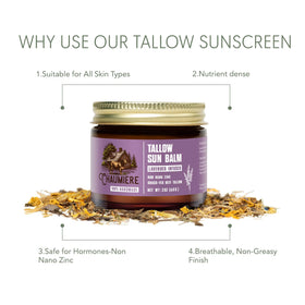 Chaumiere Lavender Tallow Sunscreen SPF 50 application on skin
