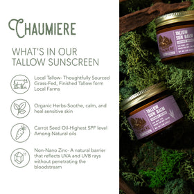Chaumiere Lavender Tallow Sunscreen SPF 50 lifestyle scene at beach