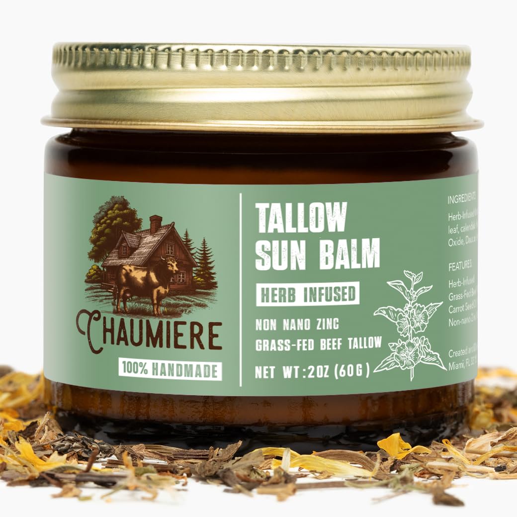 Chaumiere Natural Tallow Sunscreen SPF 50 front view with packaging