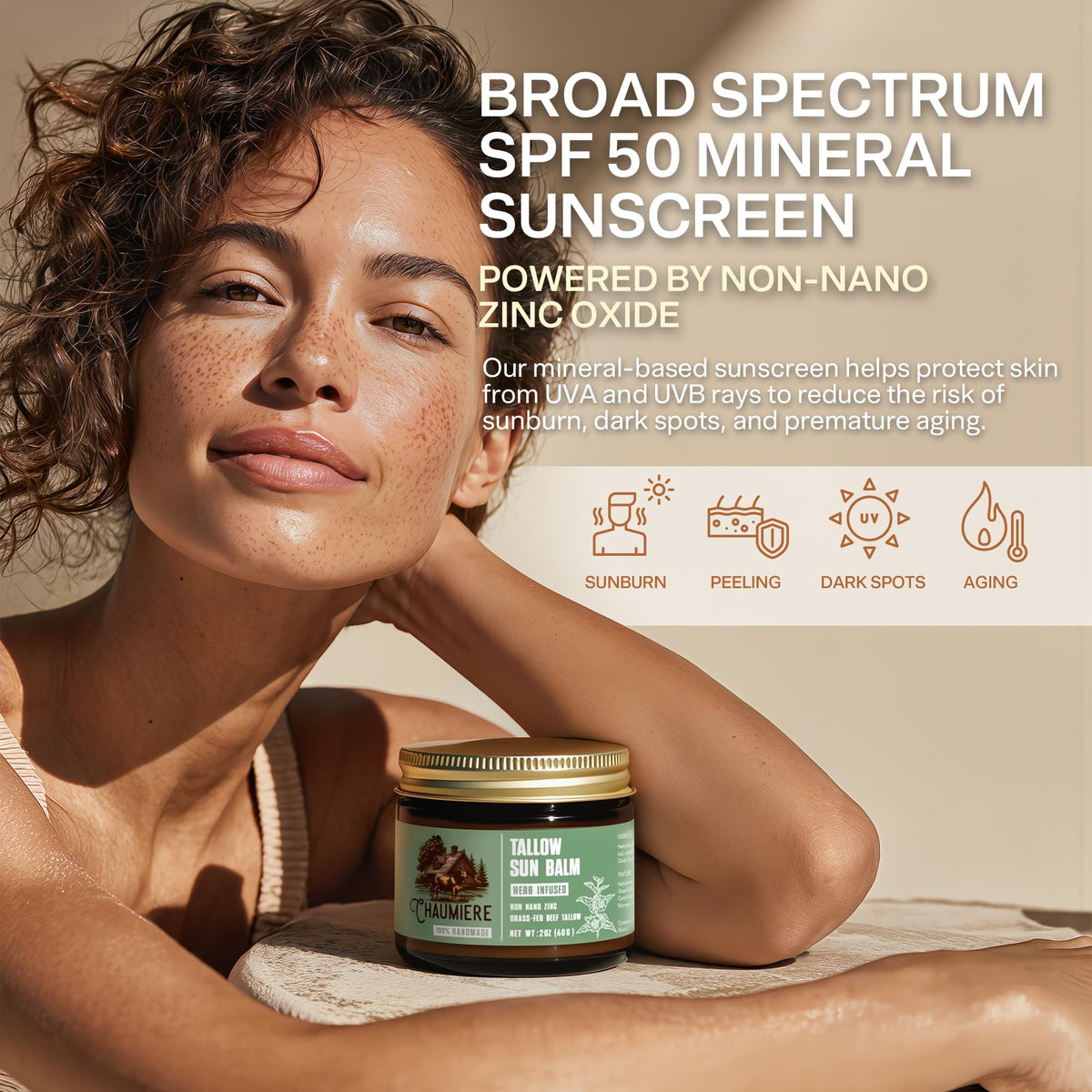 Chaumiere Natural Tallow Sunscreen SPF 50 texture close-up