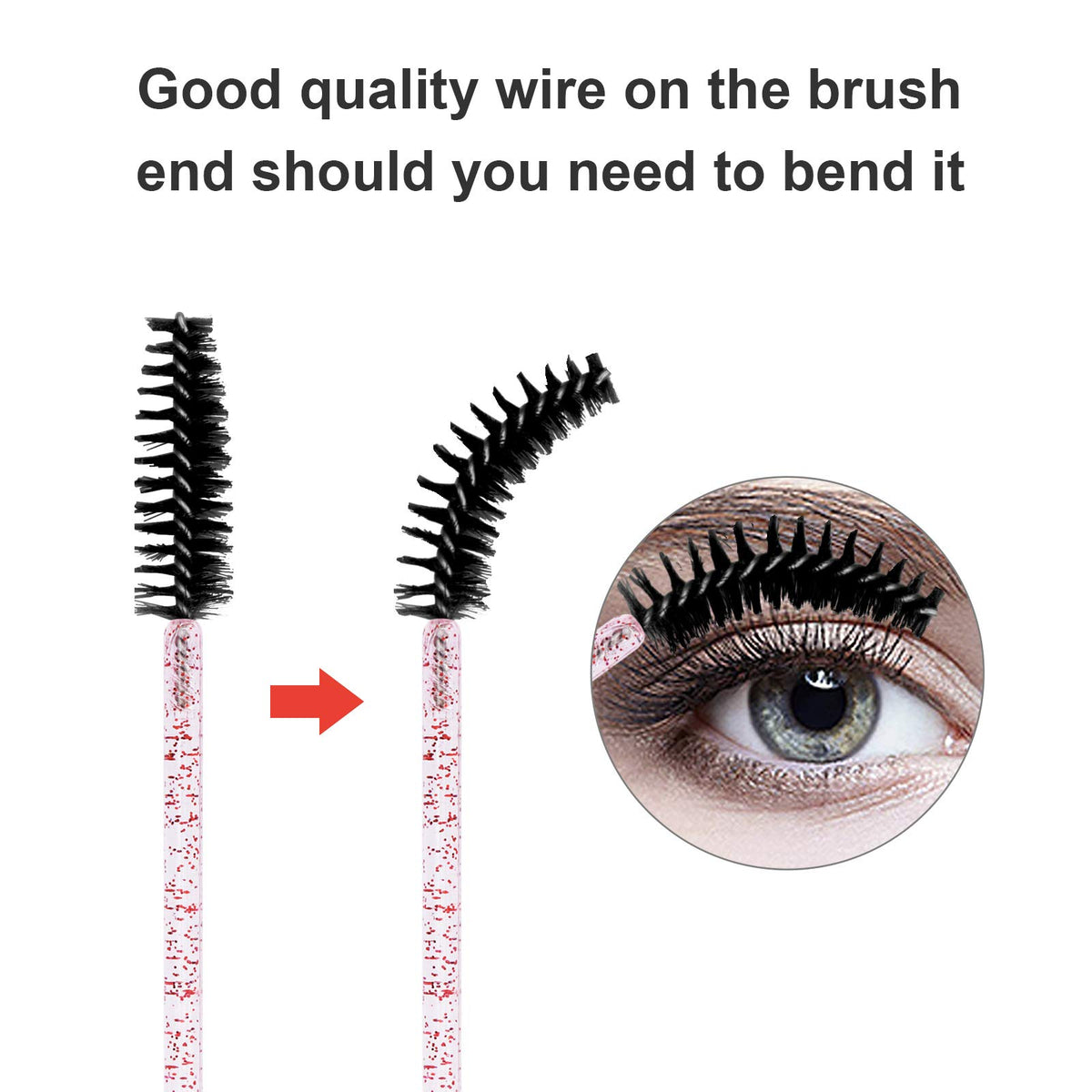 CHEFBEE spoolie brush close-up showing flexible head