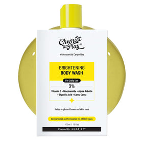 Chemist at Play Brightening Body Wash with ingredients displayed