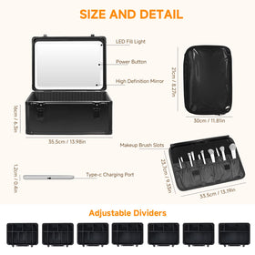 CHENGLIN Makeup Case interior showing adjustable dividers