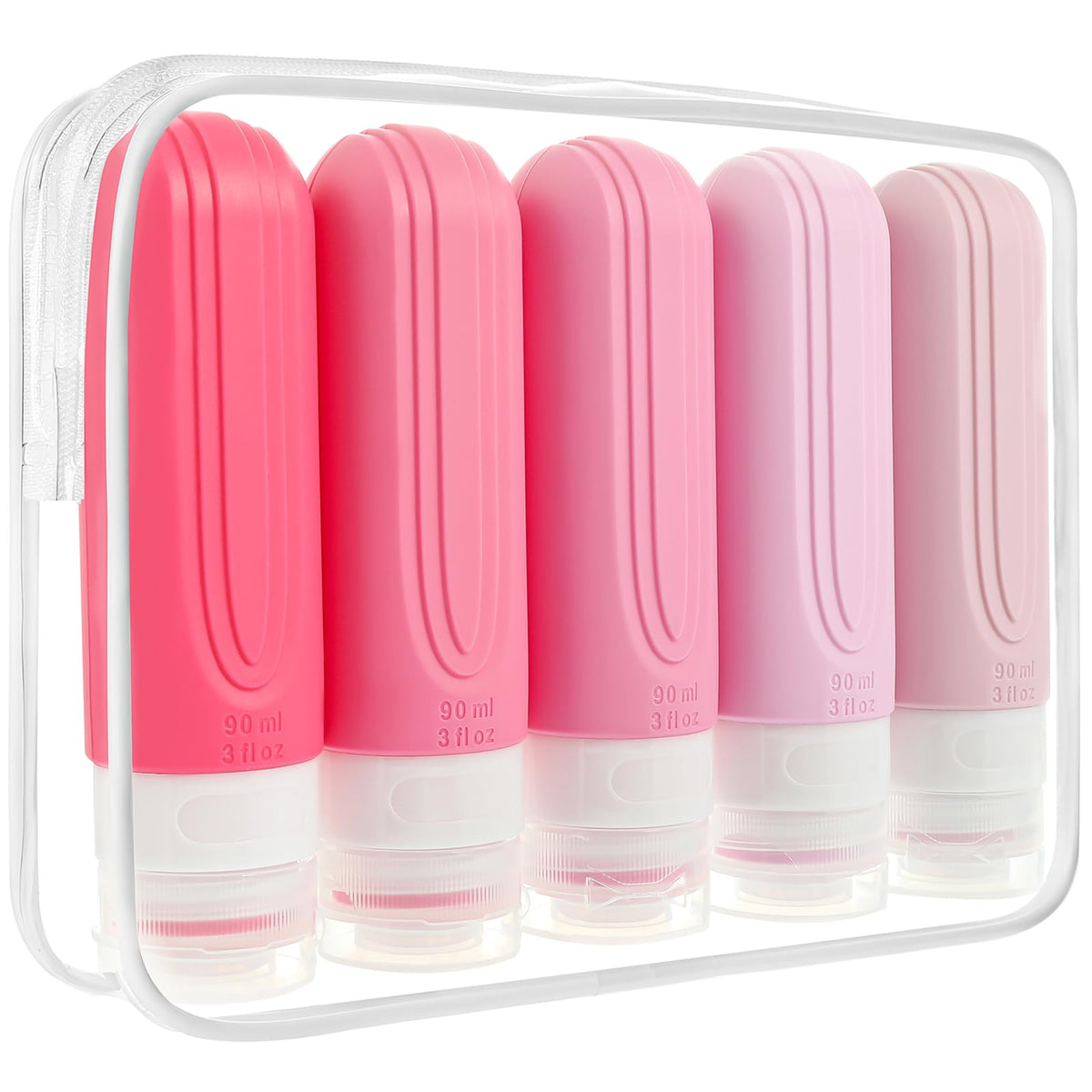 CHEODIN Travel Bottles 5 Pack in TSA-approved toiletry bag