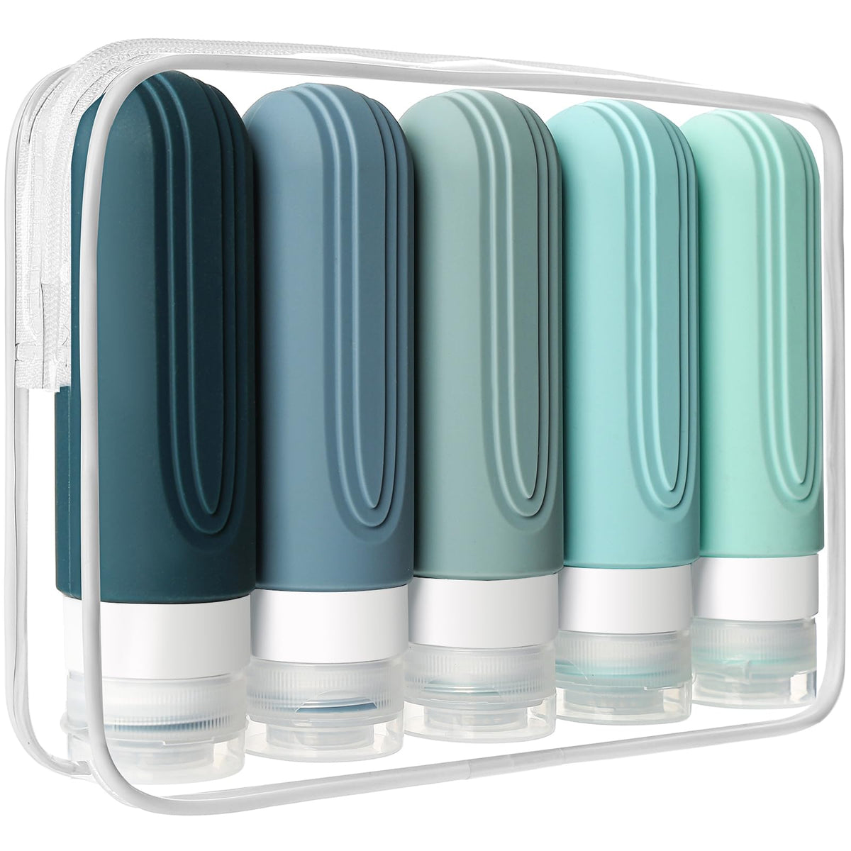 CHEODIN Travel Bottles for Toiletries 5 Pack front view