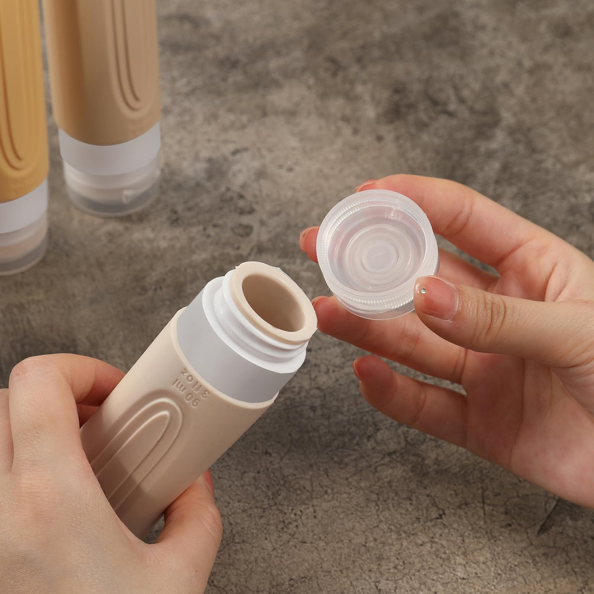 CHEODIN Travel Bottles in TSA-approved toiletry bag