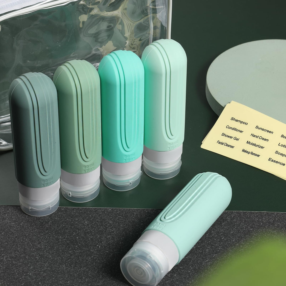 CHEODIN Travel Bottles stylish design on a travel bag