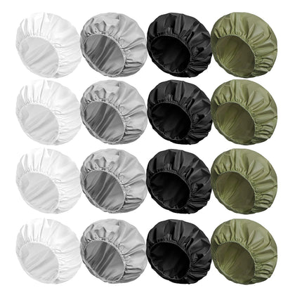 CHFONG 16 PCS shower caps in assorted colours front view