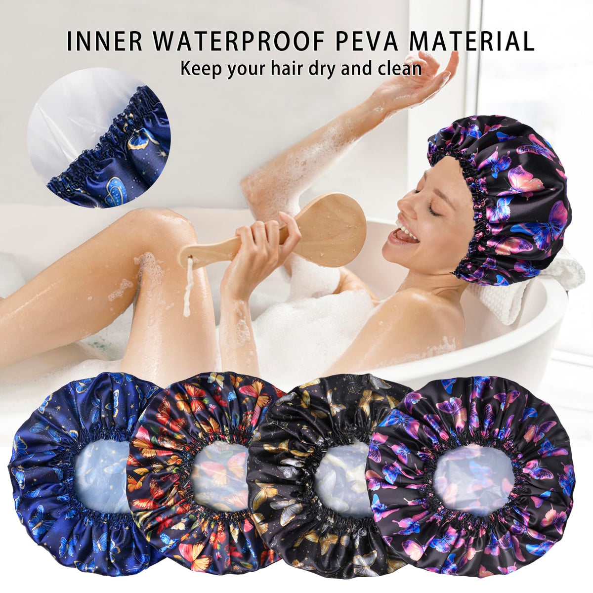 CHFONG Shower Cap displayed on a bathroom counter