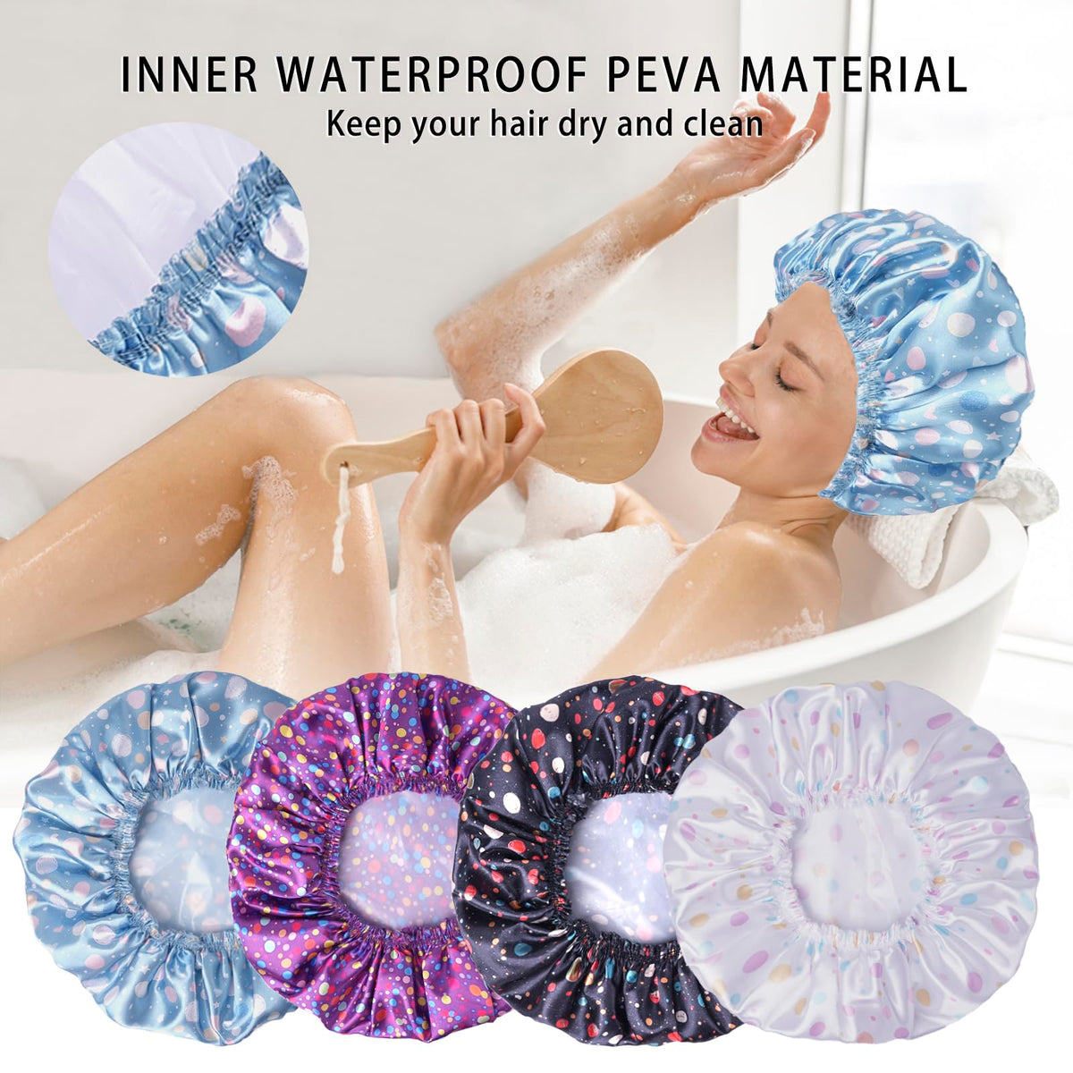 CHFONG Shower Cap in use during a shower