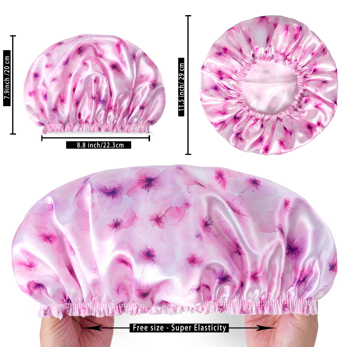 CHFONG Shower Cap in use during a shower with water droplets