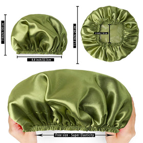CHFONG shower cap laid flat showing smooth polyester outer layer