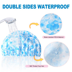 CHFONG shower cap packaging showcasing all 6 colours