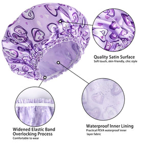 CHFONG Shower Cap with smooth polyester outer layer