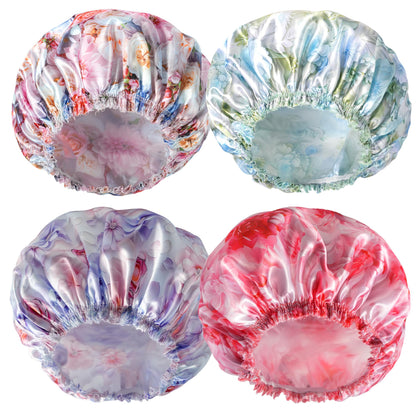 CHFONG Shower Caps for Women front view in various colours
