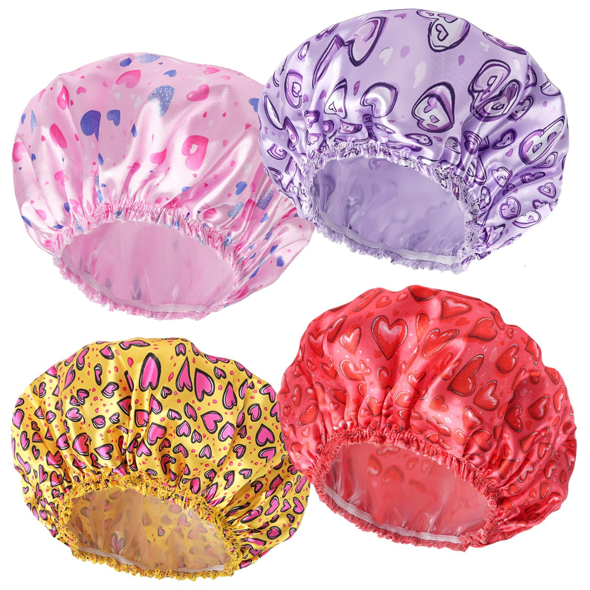 CHFONG Shower Caps set of four in assorted colours