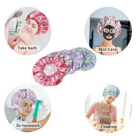 CHFONG Shower Caps set of four with 3D printing patterns